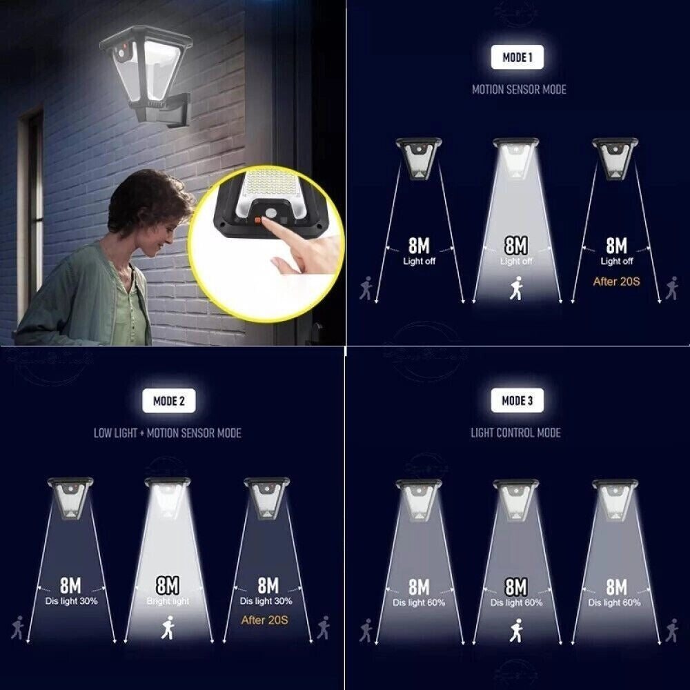 lanterna solare 100 led sensore di movimento lampada a terra o applique a muro / hs-v83 - ZENCOCCO