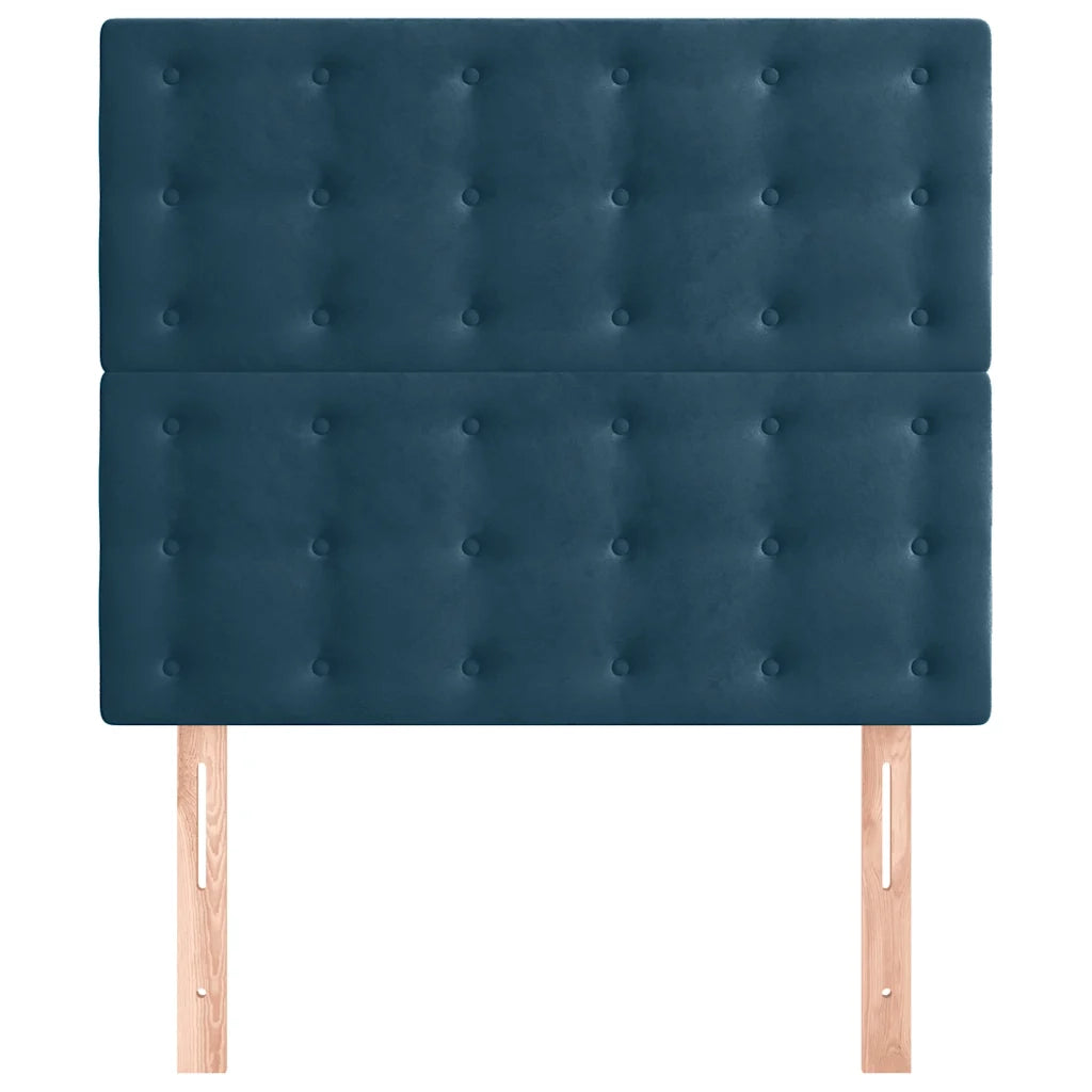 Testiera-Testata-Testiera Decorativa Blu Scuro 80x5x118/128 cm Velluto 569202