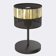 Lampada da tavolo LUX in acciaio nero opaco e oro