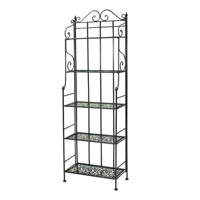Scaffale metallo jessica nero 5p largo cm 60x28h180