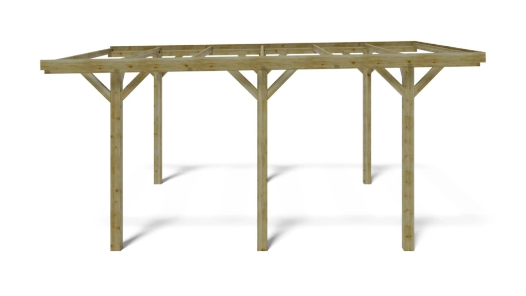 Tettoia posto auto coperto in legno 3.04x5.12 m - 15.56 m2 - CAR10 - ALTANKA