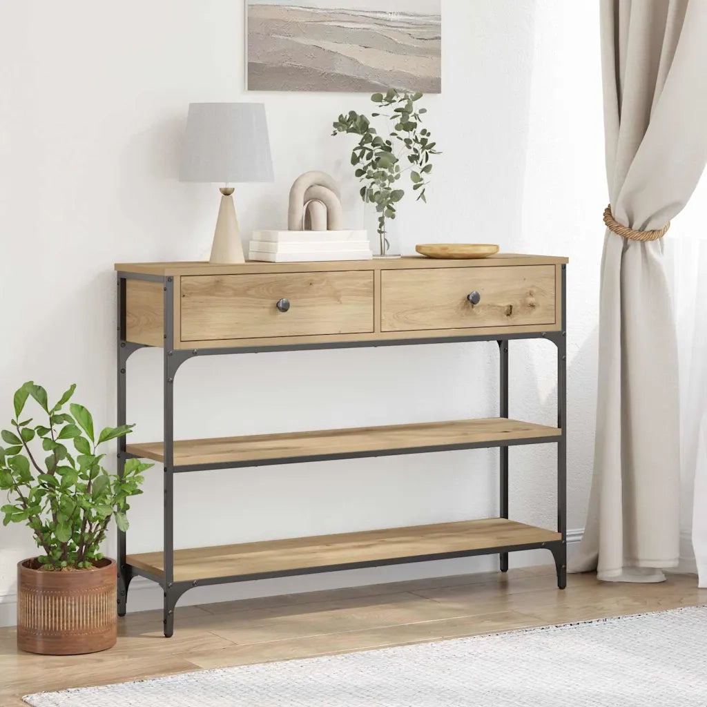 Tavolo Consolle | Tavolo d'Ingresso Rovere artigianale 100 x 25 x 75 cm