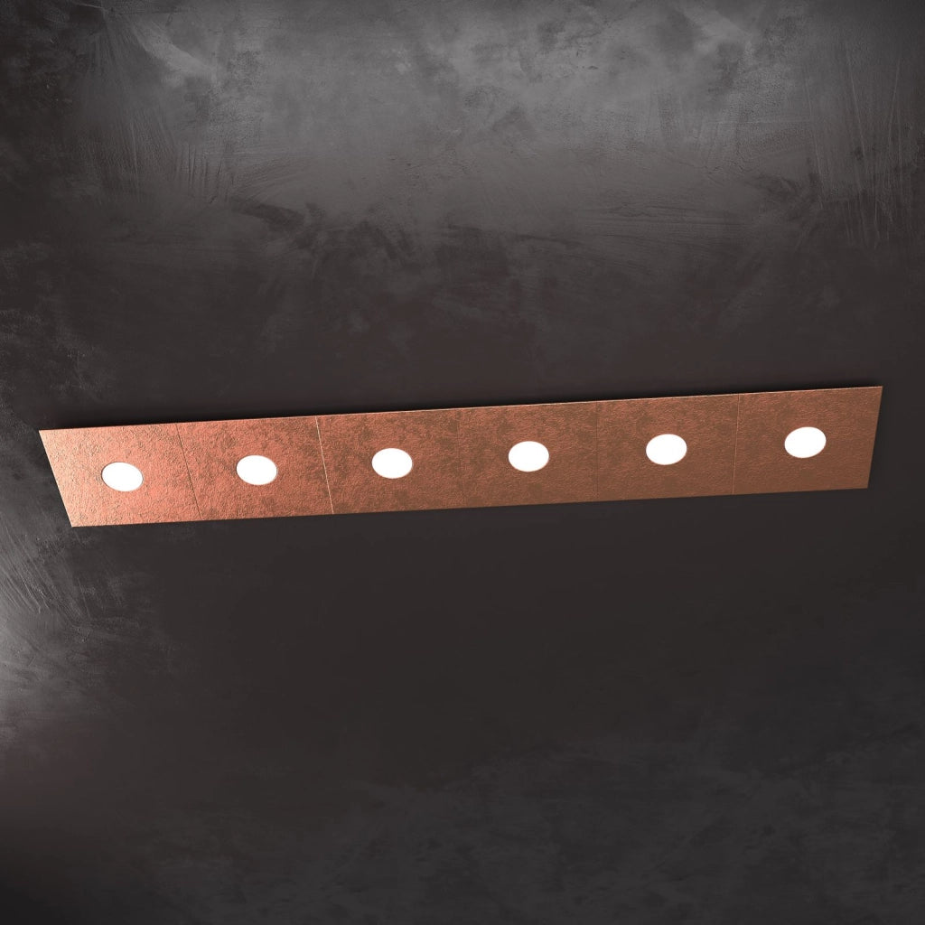 ECCENTRIC APPLIQUE-PLAFONIERA 6 LUCI FOGLIA RAME 1156-6L-FR