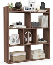 Libreria, scaffale con 7 cubi, divisorio con protezioni antiribaltamento, mensola cubo per camera da letto, ufficio, soggiorno, 80 x 20 x 90 cm (bianco)