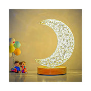 Trade Shop - Lampada Da Tavolo A Forma Di Luna Ricaricabile Usb Touch E 3 Intensità Di Luce -