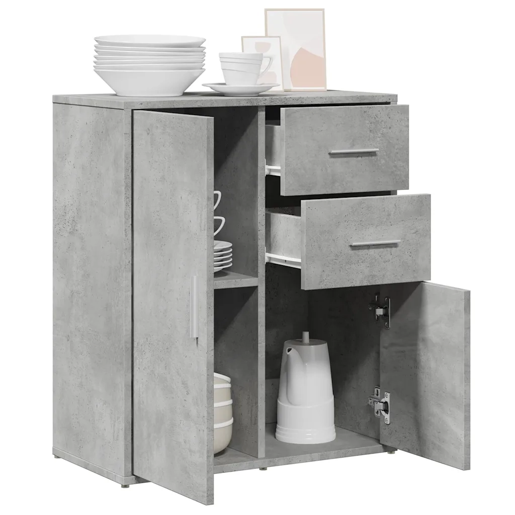 Credenza Grigio Cemento 60x31x70 cm in Legno Multistrato 840481