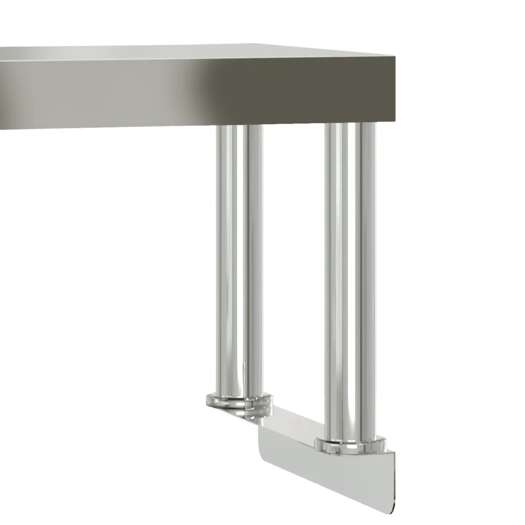 Tavolo Lavoro Cucina con Ripiano 110x30x120 cm Acciaio Inox CFW2911089