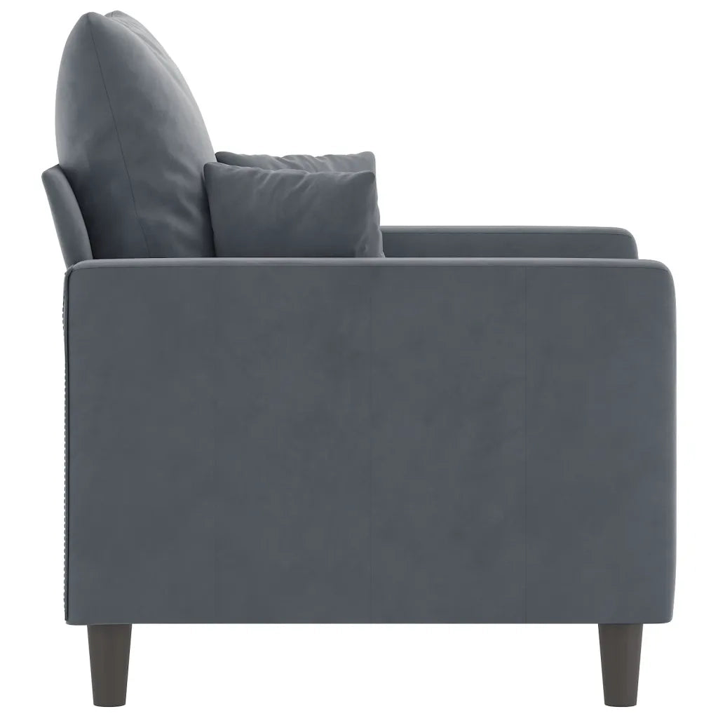 Poltrona Grigio Scuro 60 cm Velluto 359284