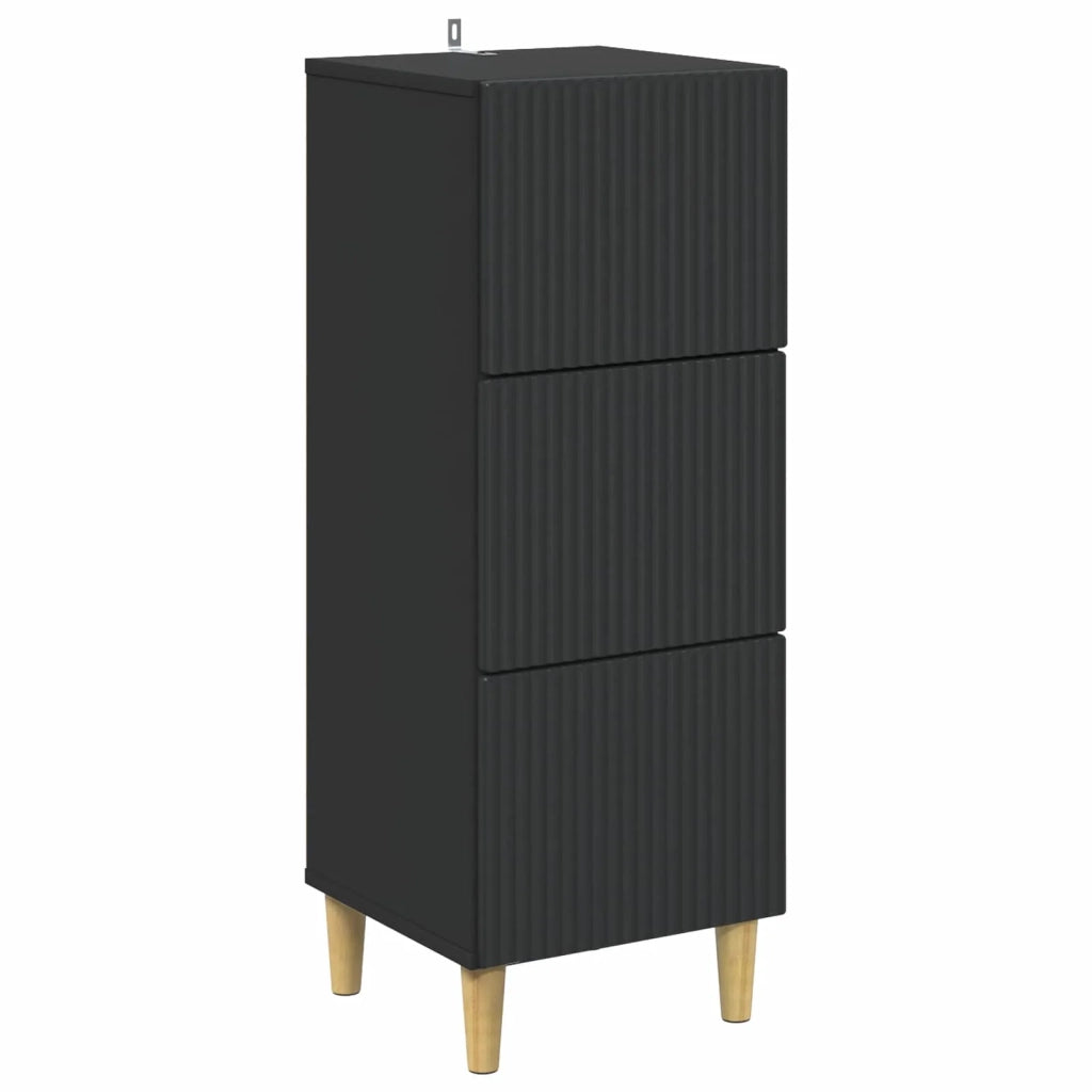 Mobile con Cassetti Nero 33 x 34,5 x 90 cm Legno ingegnerizzato