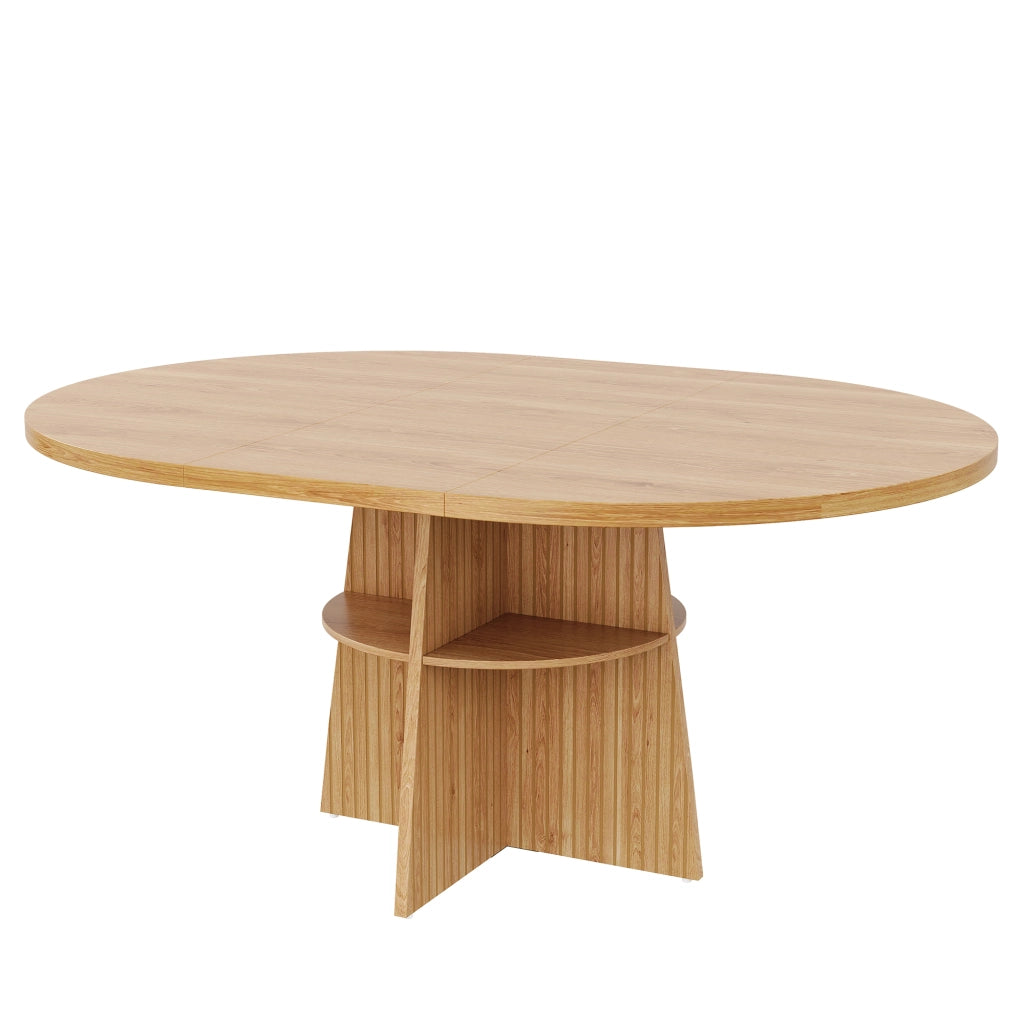 TAVOLO DA PRANZO ROTONDO ESTENSIBILE 110-150 x 110 x 77,5 cm MDF NATURALE