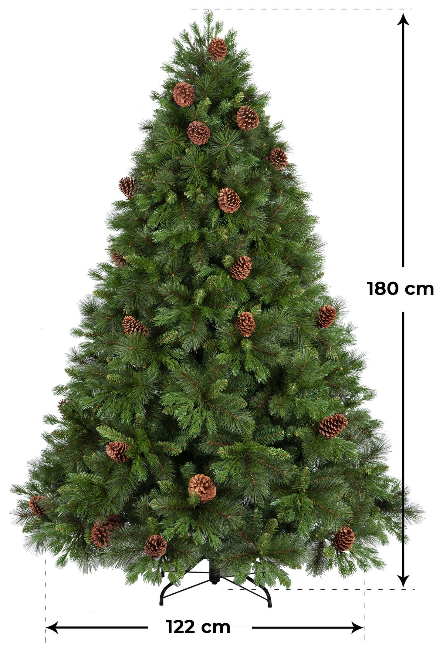 Albero di Natale Artificiale 180 cm 1517 Rami Verde