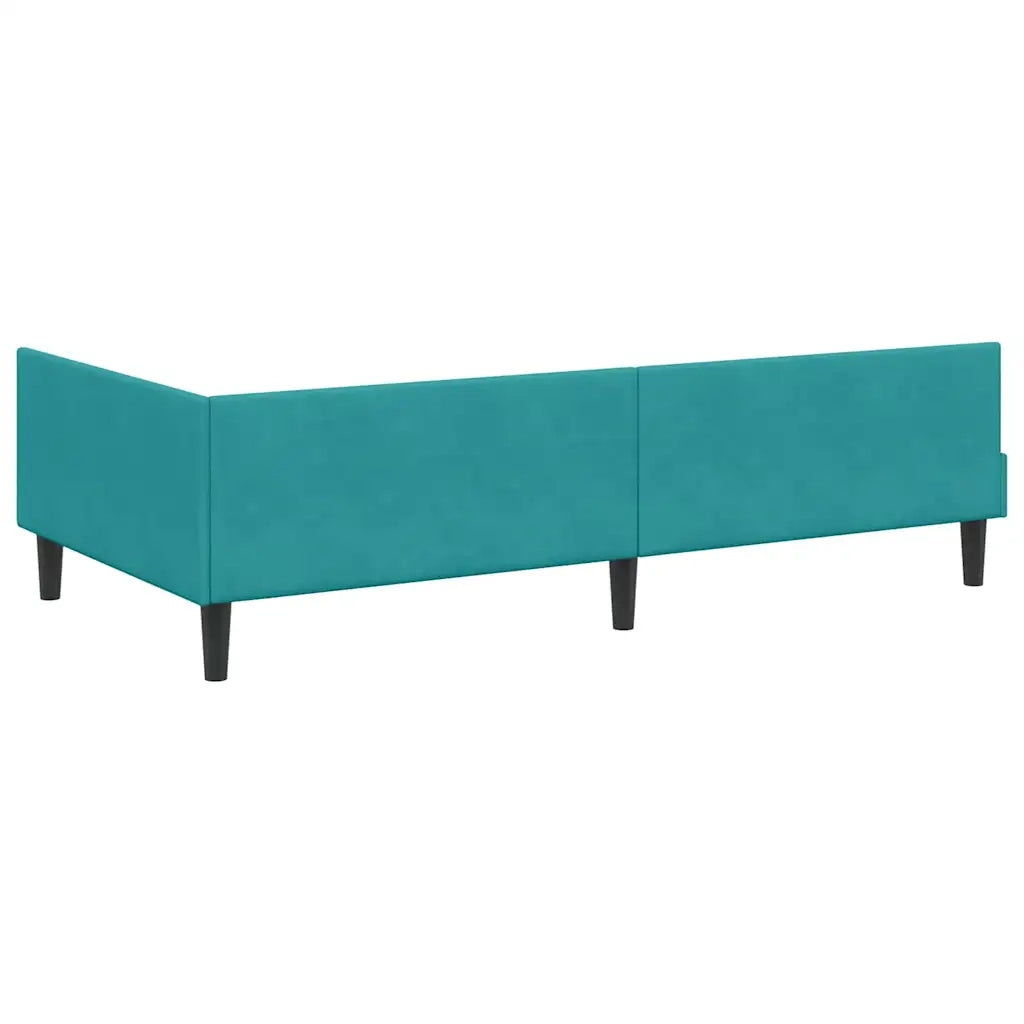 Struttura Letto Angolare con Materasso 2 pz-Giroletto con materasso Turchese Velluto 797860