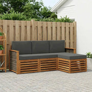 Set di divani da esterno con cuscino 4 pcs Naturale e Antracite