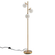Lampada da terra a 3 globi con interruttore a pedale 3 basi per lampadine E27, Lampada moderna a stelo Oro-Lampade