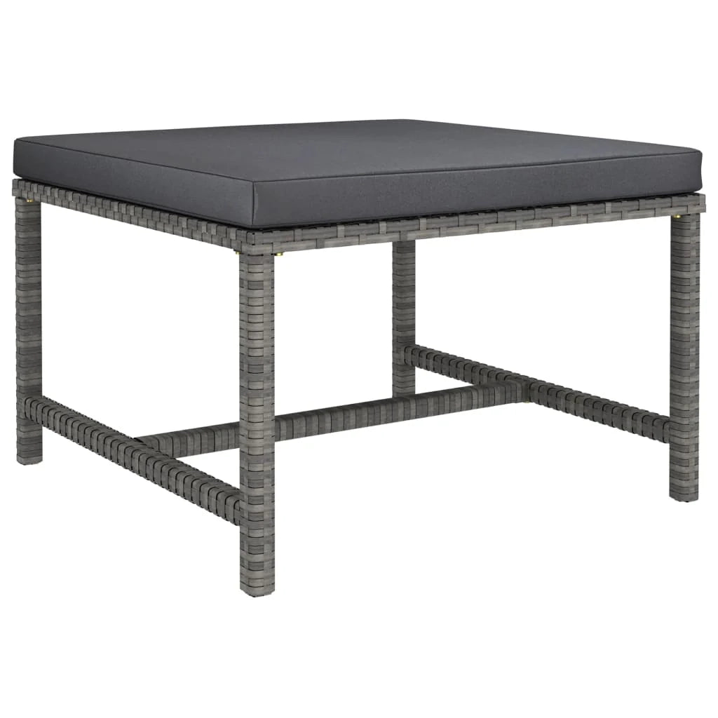 Set di mobili da giardino mobili da esterno 11 pezzi con cuscini resina intrecciata grigia 02_0015410