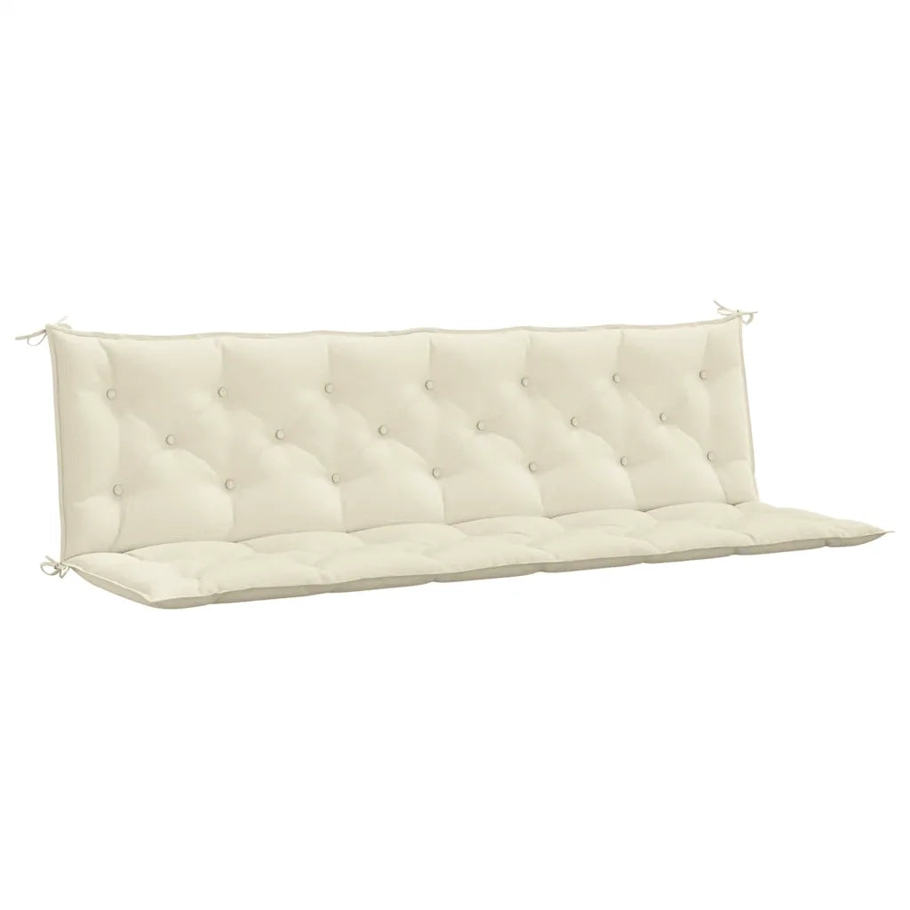 Cuscini Panca Giardino 2pz Bianco Crema 200x50x7 Tessuto Oxford 315042