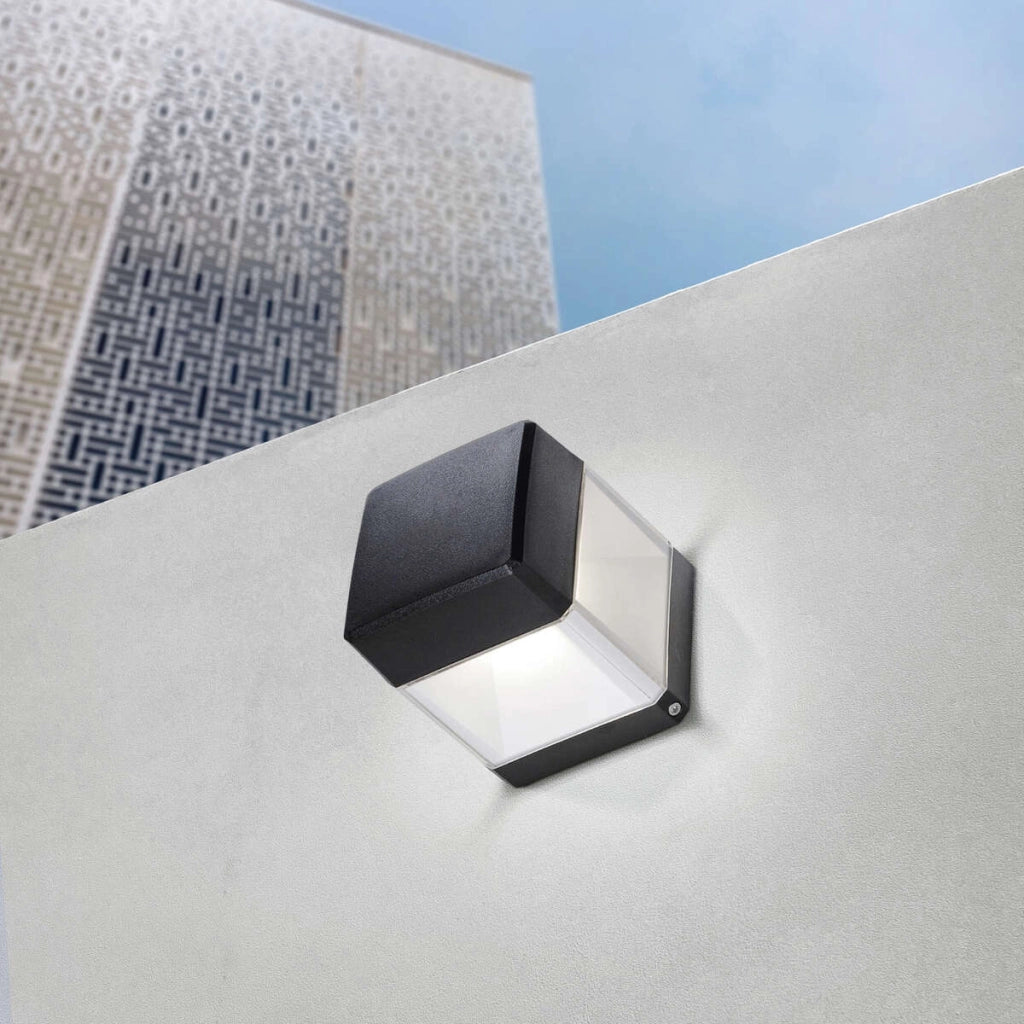 LODI APPLIQUE 1 LUCE NERO IP55 ATTACCO GX53 LED 10W LAMPADINA INCLUSA