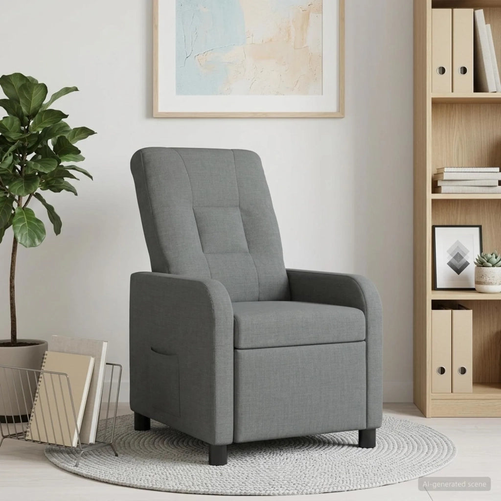 Divano Sedia-Poltrona reclinabile Grigio Scuro Tessuto 608858