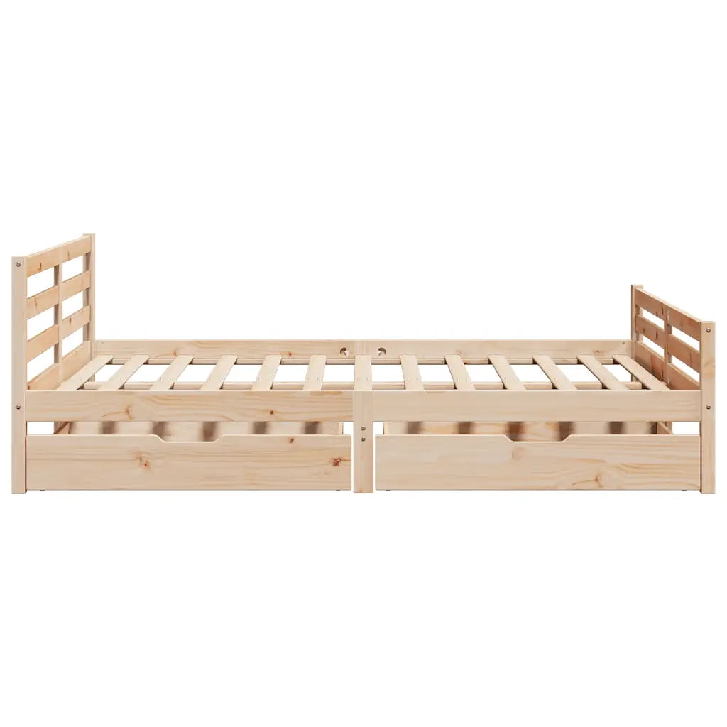 Letto senza Materasso-Struttura Letto 135x190 cm in Legno Massello di Pino 604635