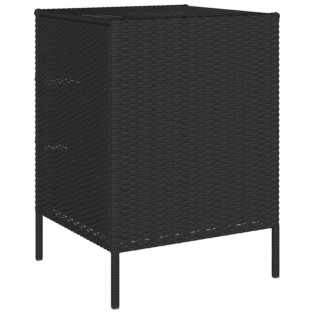 Mobile contenitore ergonomico da giardino con 3 cassetti 55 x 59 x 80 cm in resina intrecciata nera 02_0047424