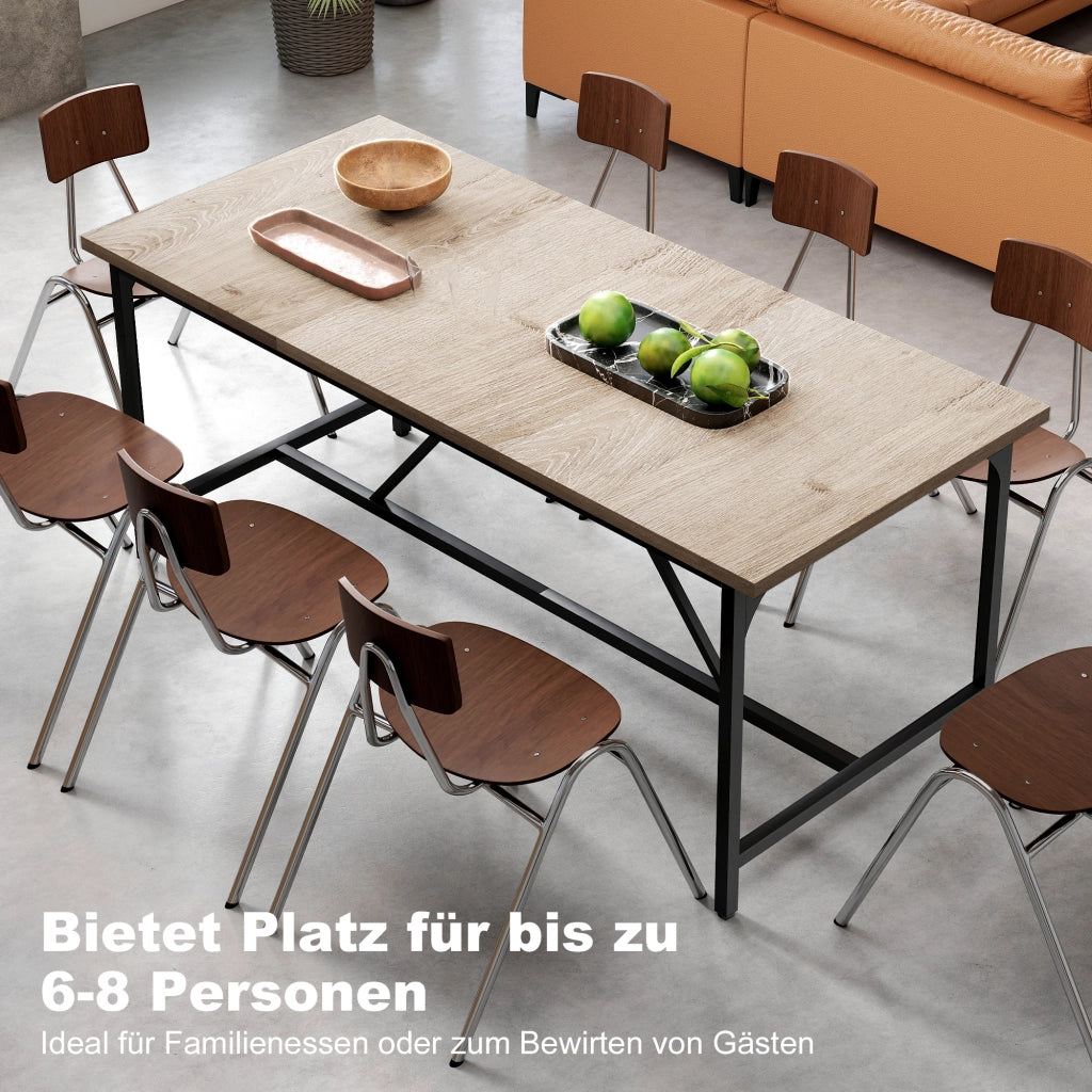 Tavolo da pranzo allungabile moderno rettangolare ¨C zephmum ¨C legno effetto naturale 180x80x75.5 cm