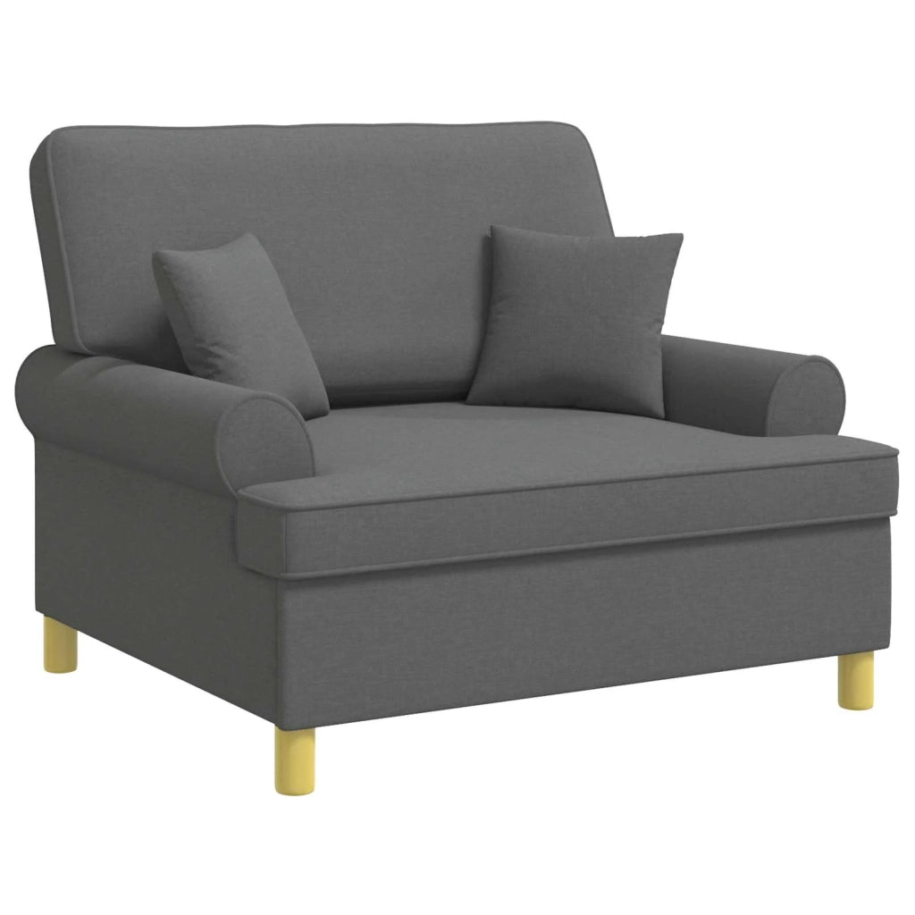 Poltrona con cuscini Grigio Scuro Tessuto 42043505