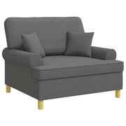 Poltrona con cuscini Grigio Scuro Tessuto 42043505