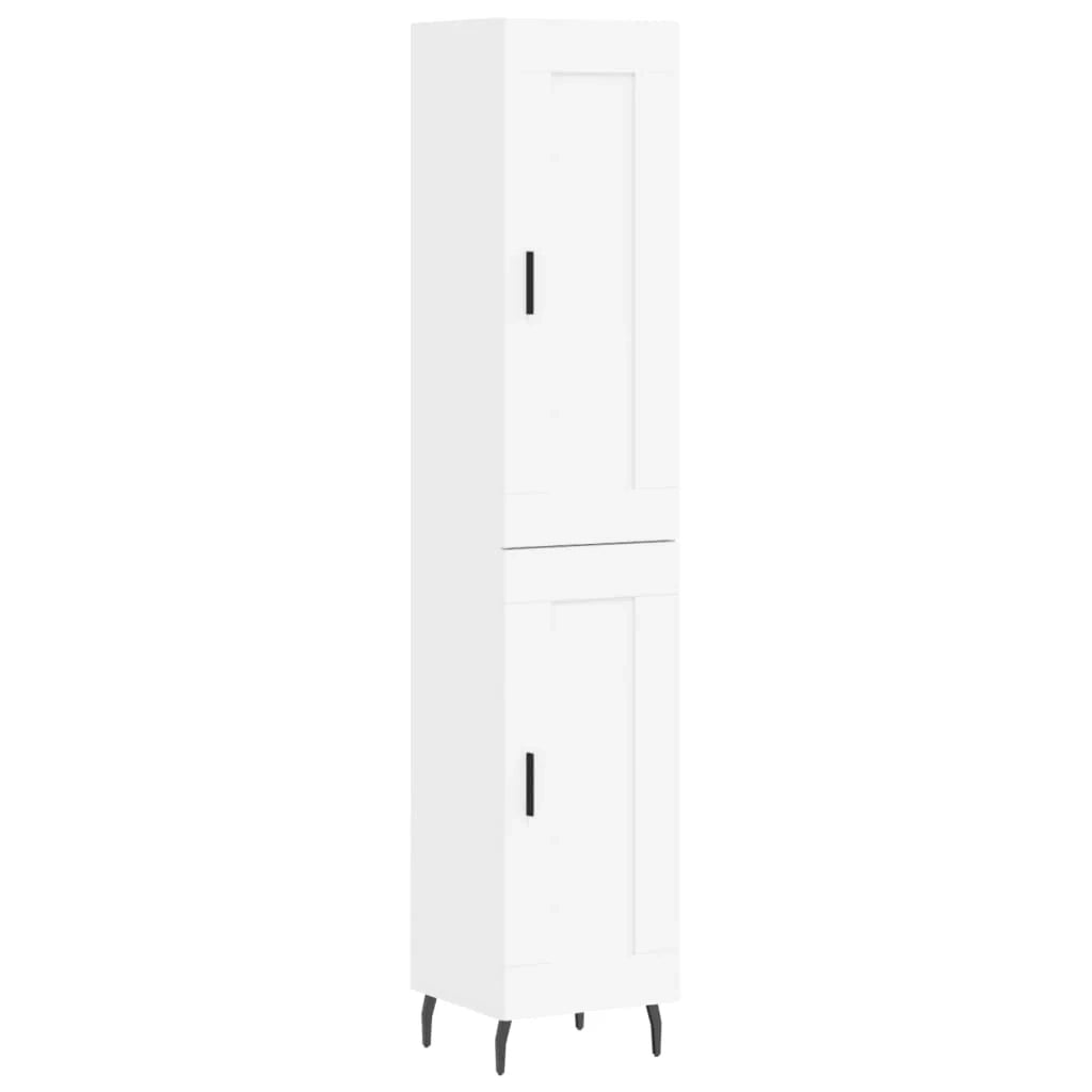 Buffet credenza cassettiera mobiletto mobile contenitore organizer cucina soggiorno salotto alto 34,5 x 34 x 180 cm legno ingegnerizzato bianco 02_0032389