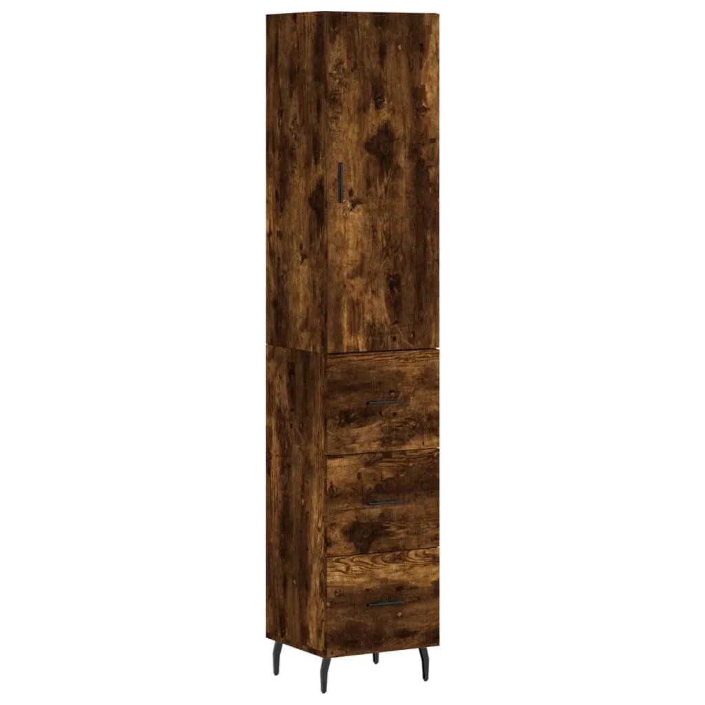 Buffet credenza cassettiera armadio mobile contenitore organizer cucina soggiorno salotto alto 34,5 x 34 x 180 cm legno ingegnerizzato marrone 02_0033281