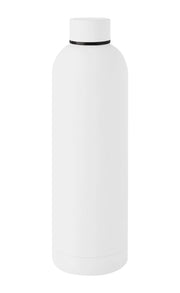 Borraccia Termica 1 Litro Bottiglia Acciaio Inox Inossidabile Doppio Strato 1000 Ml Tappo Antigoccia Doppia Camera Bevande Calde Fredde Termos Sistema Sottovuoto Rivestimento Soft Touch  - Bianco