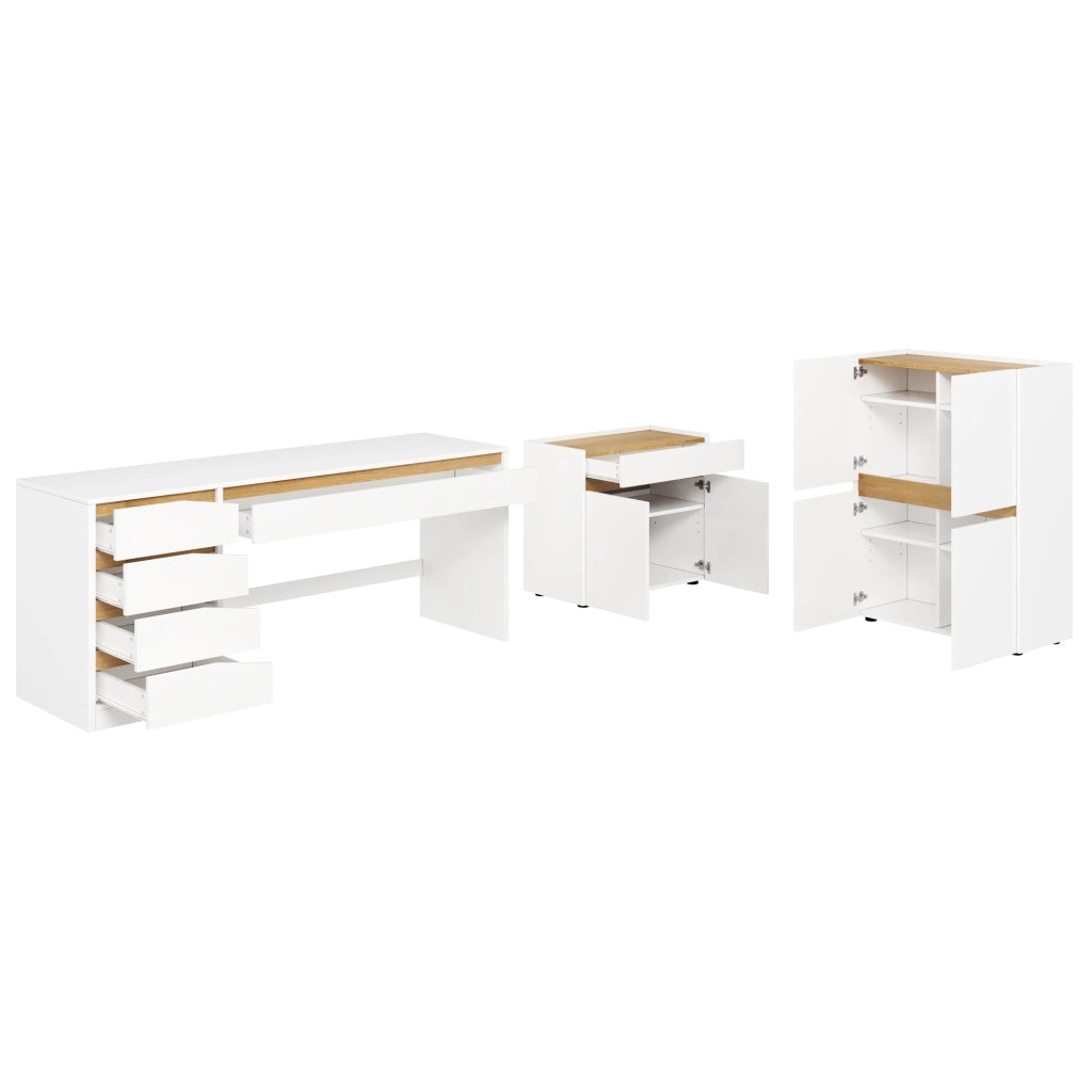 Mobile contenitore con cassetto e ripiani regolabili 80x40x70 cm bianco