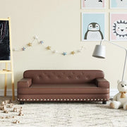 Divano per Bambini-Sofa-Divanetto Marrone 90x53x30 cm in Similpelle