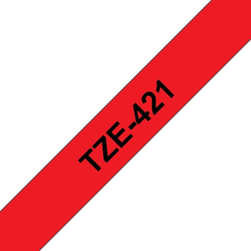 Brother TZE-421 nastro per etichettatrice Nero su rosso