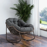 Sedia a dondolo da esterno extra larga 78 x 106 x 90 cm; grigio
