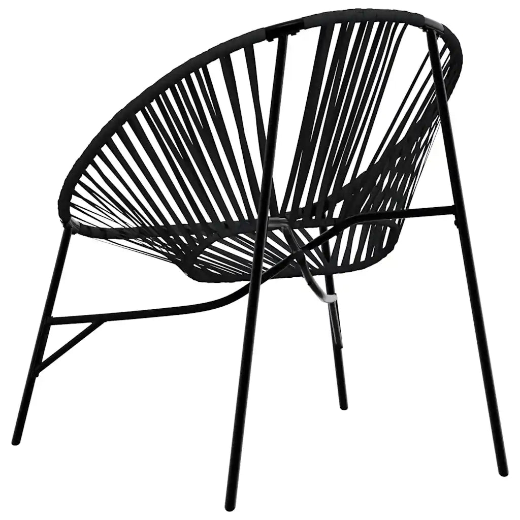 vidaXL Set di Sedie da Giardino 3 pz in Polyrattan Nero