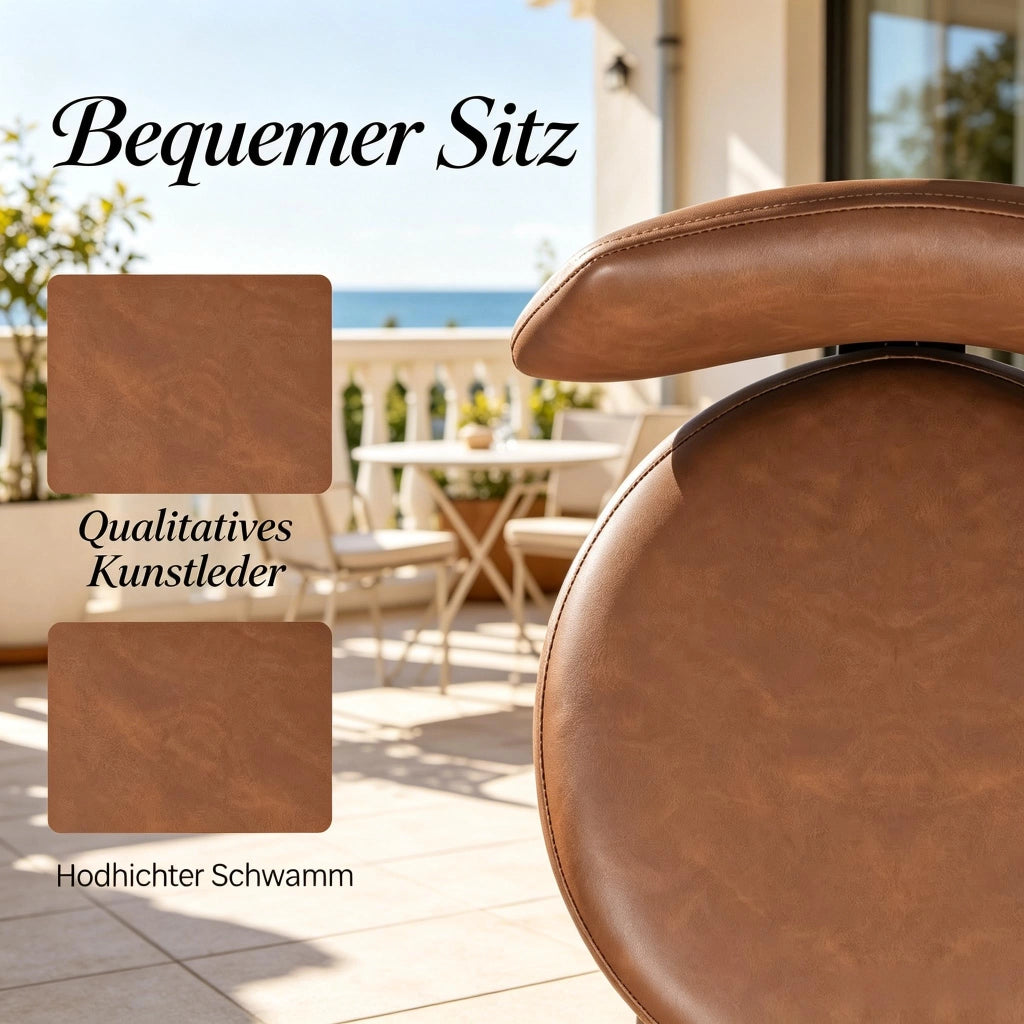 SGABELLO BAR Girevole e Regolabile in Altezza 41x41x84-109 cm Marrone Rustico Set da 2 pezzi