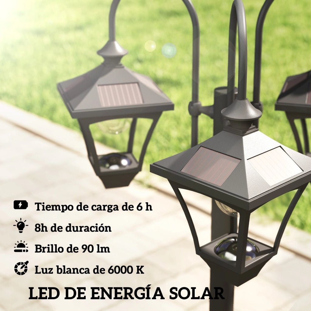 Lampada Solare da Giardino con Fioriera ¨C zephmum ¨C 3 Luci Impermeabile Altezza Regolabile