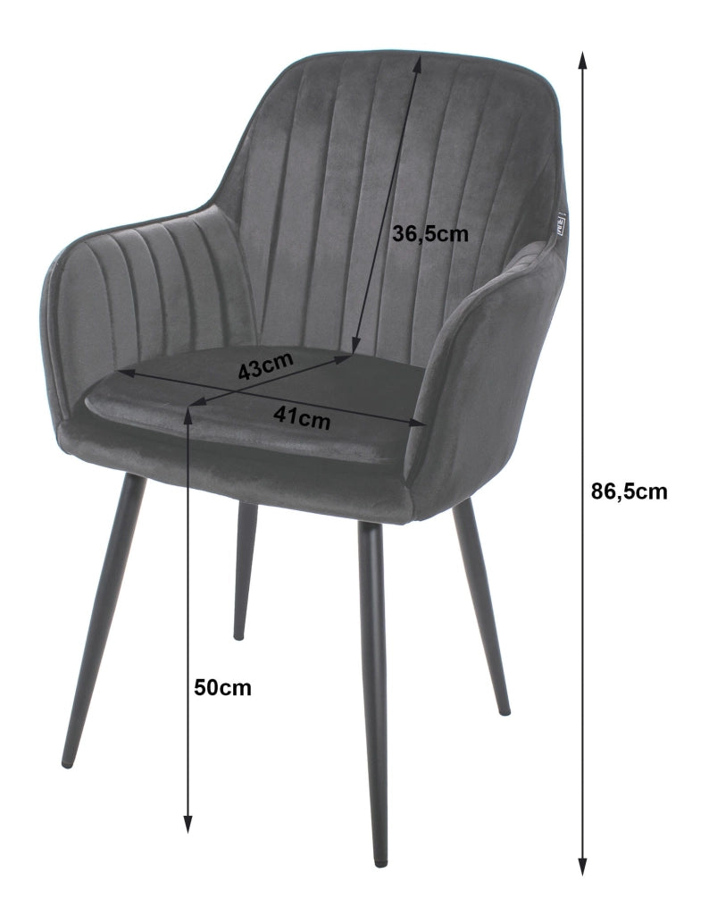 Valora LUGO Sedia Velluto Beige Gambe Nere x2