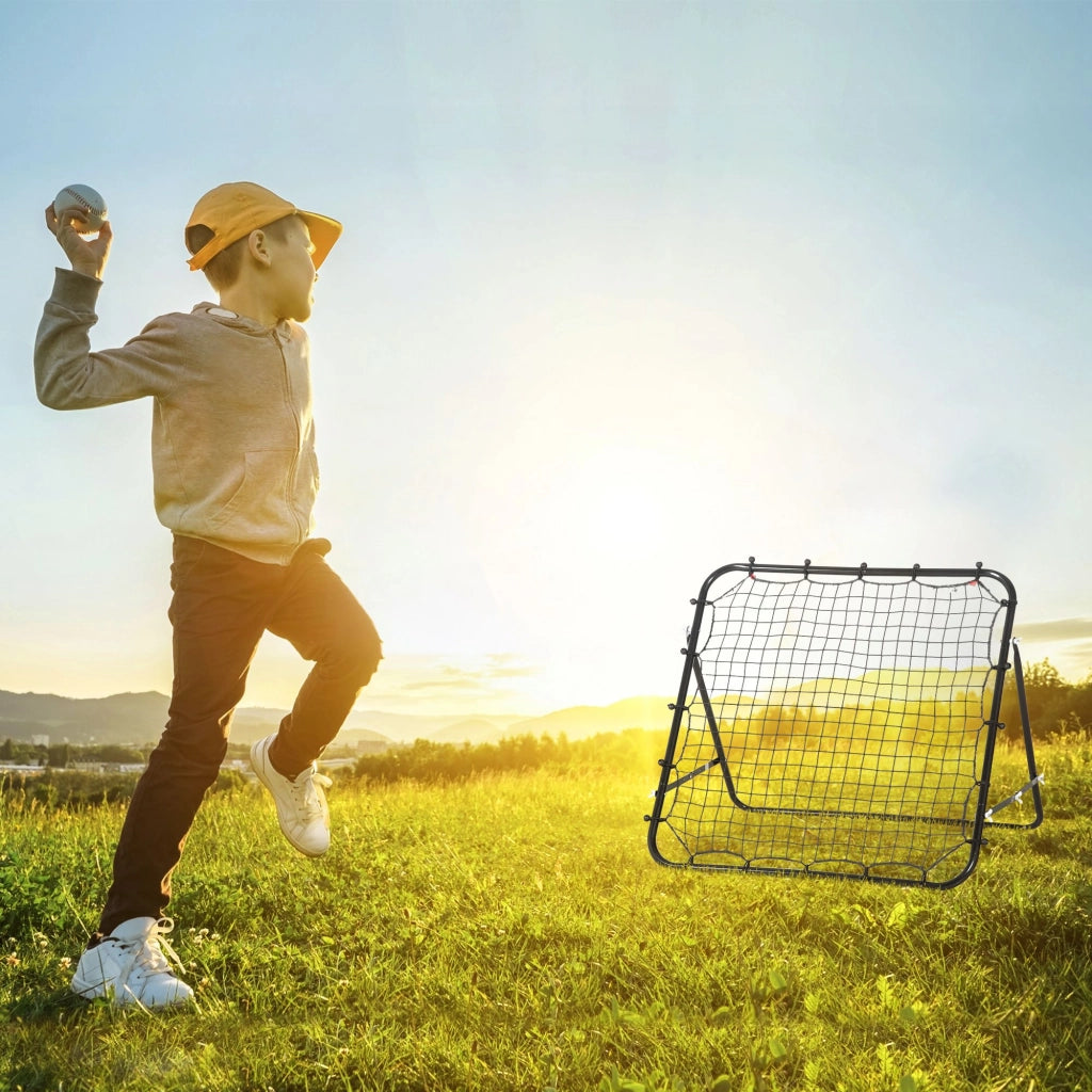 Rete da Allenamento Calcio Tennis ¨C zephmum ¨C Nero 96x80x96 cm