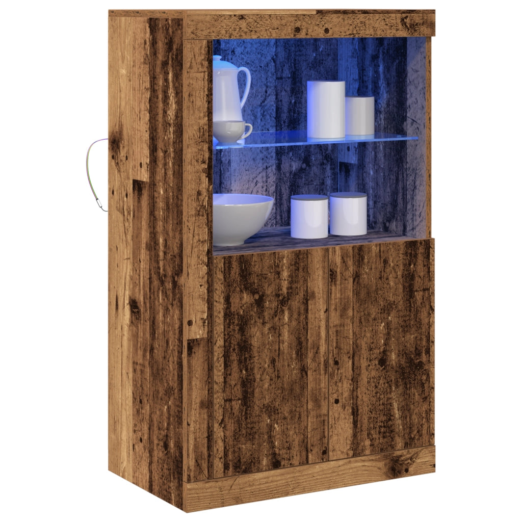 Mobile con luci LED Legno Vecchio 60,5x37x100 cm