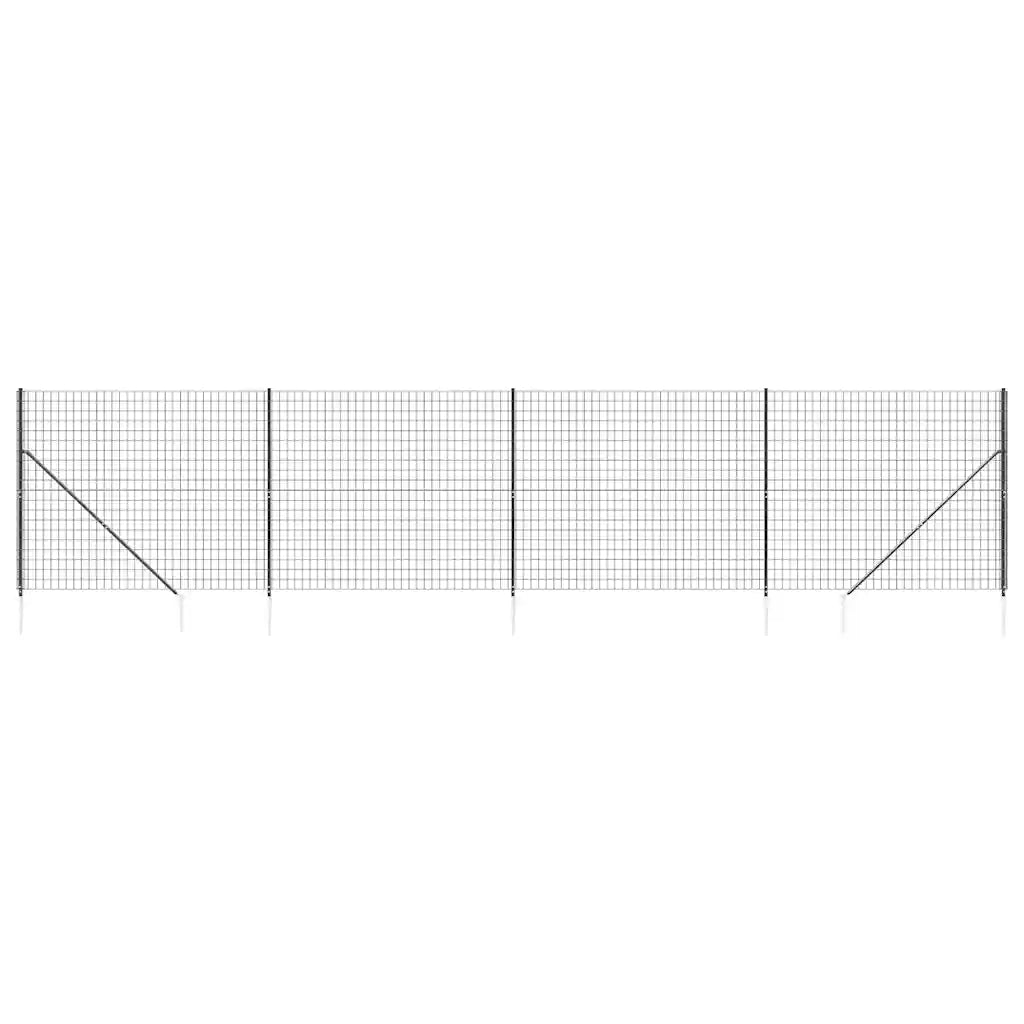 Recinzione Metallica con Picchetti Ancoraggio Antracite 1,6x10m 154260