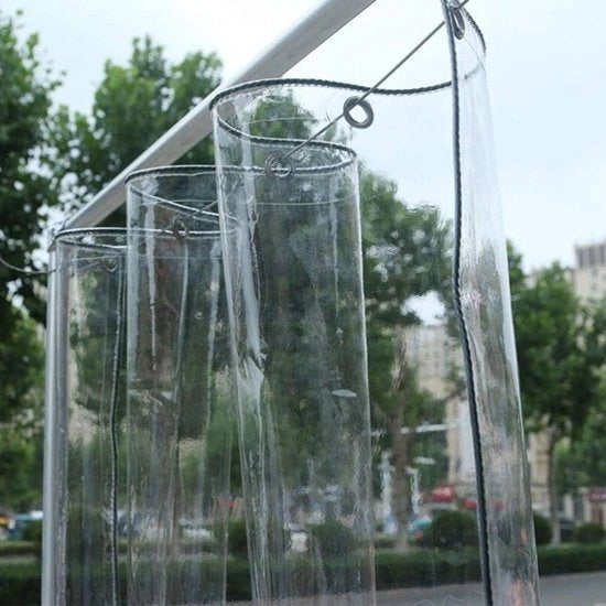 Tetto trasparente grande impermeabile con occhi - spesso e resistente alle abrasioni - copertura in PVC - resistente ai raggi UV - per mobili da giardino, barbecue, tetto di piante - protezione da pioggia