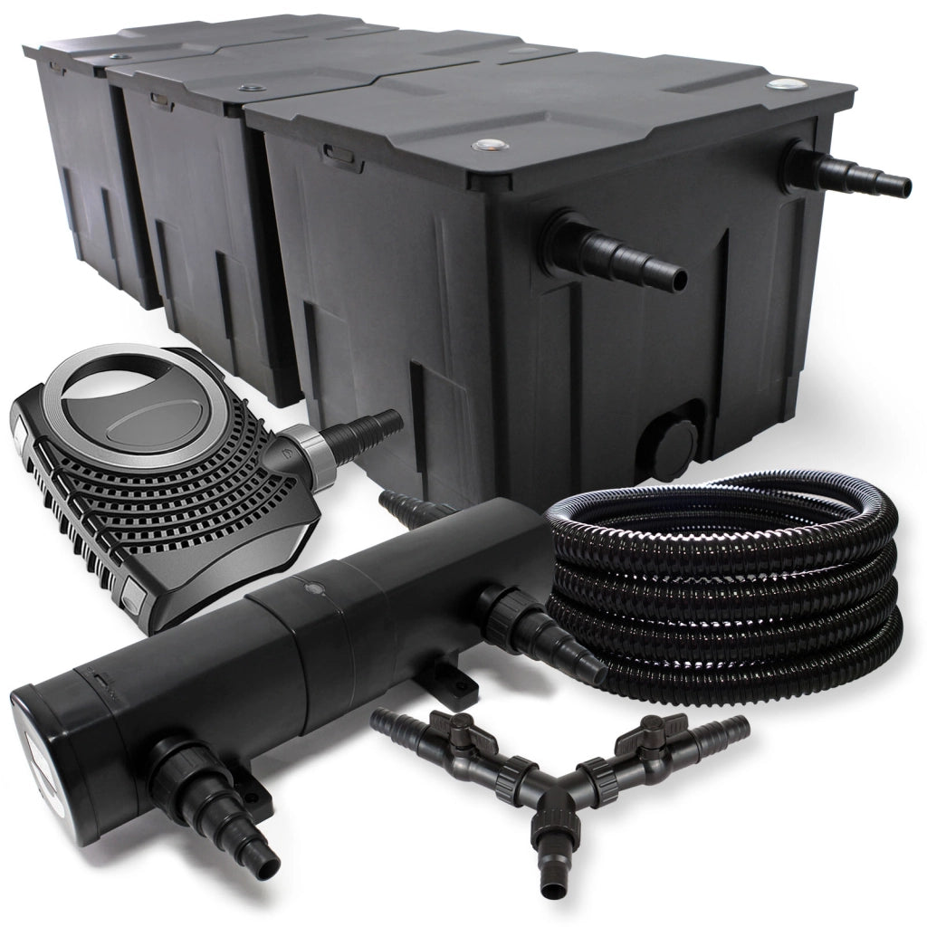 Set Filtro 90000l Chiarificatore laghetto 24W Pompa NEO8000 70W Tubo 25m