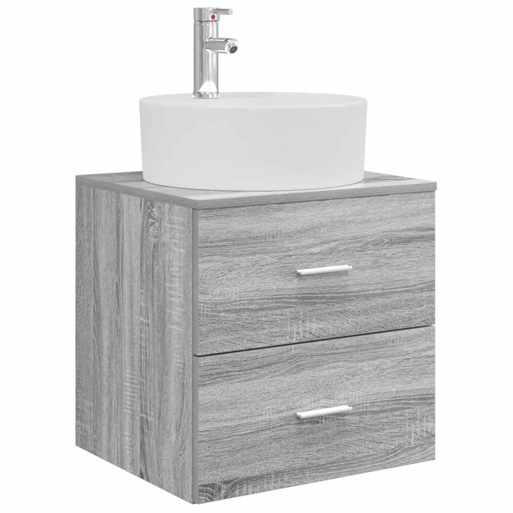 Set di mobili per il bagno 3 pz Sonoma grigio 3405888