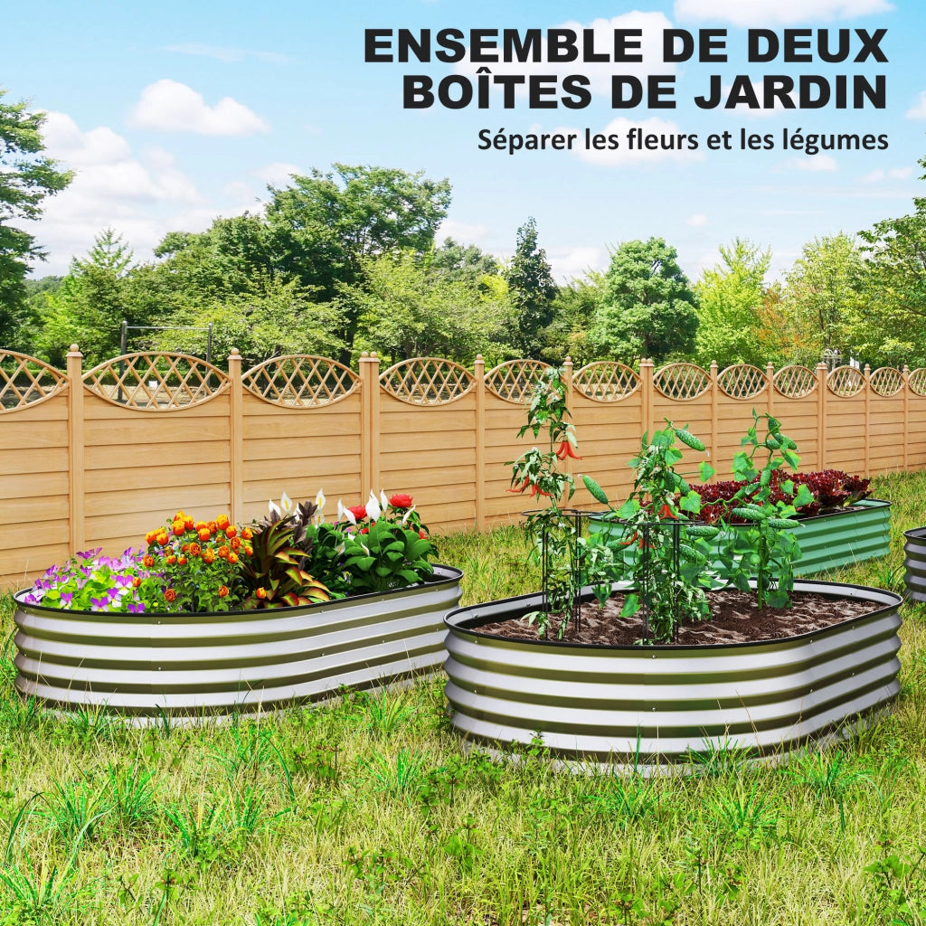 Letto Giardino rialzato ¨C Zephmum ¨C Acciaio galvanizzato 152x91x30 cm Argento