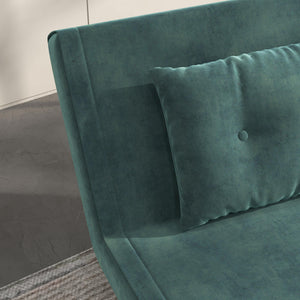 Poltrona Letto Singolo 100x88x83 cm in Velluto Verde Scuro