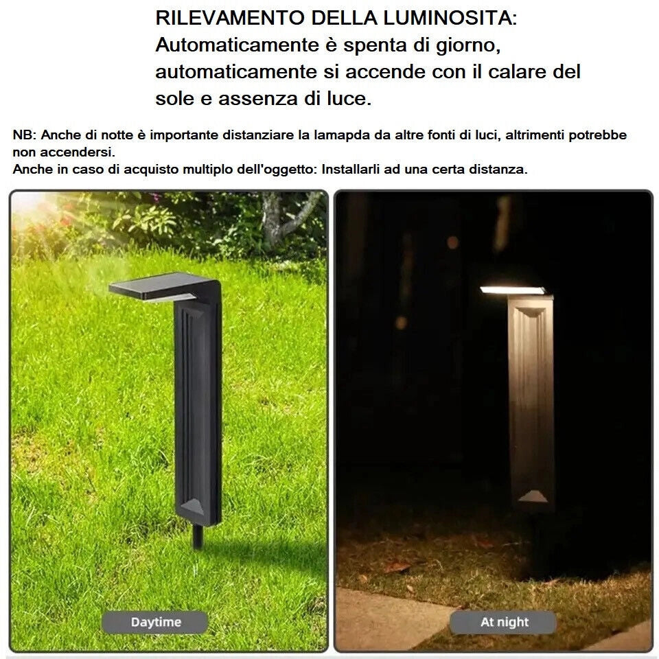 Lampioncino solare da giardino per esterno a LED ricaricabile luce fredda calda