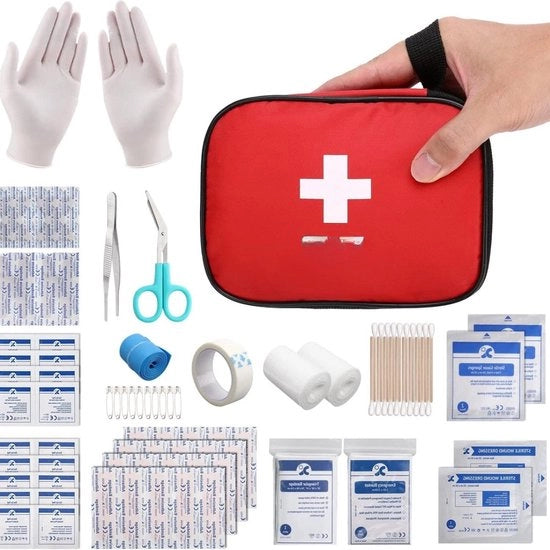 Kit di Emergenza Mini - Piccolo kit di pronto soccorso 90 pezzi per casa, auto, scuola, bicicletta, luogo di lavoro, viaggi, campeggio, escursioni