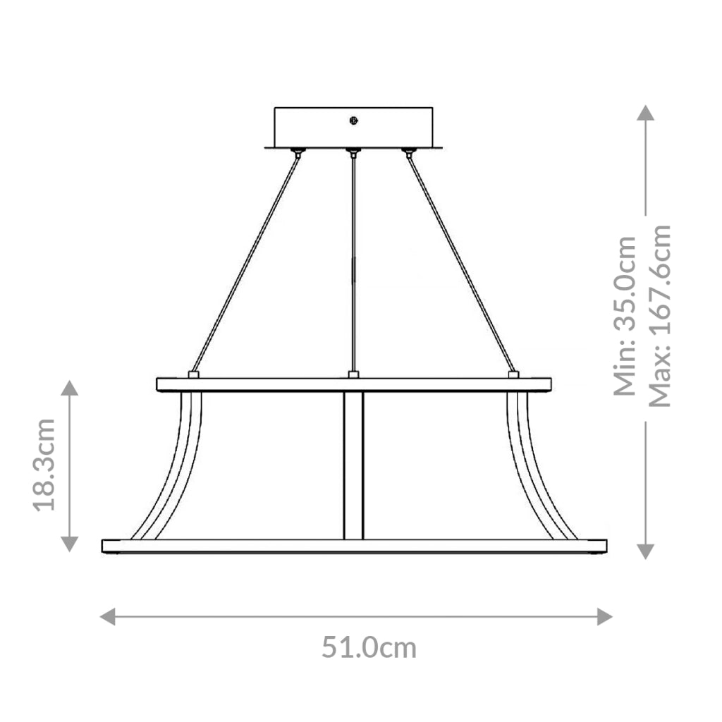 Lampada a sospensione LED oro spazzolato Ø51 54W Cadoux