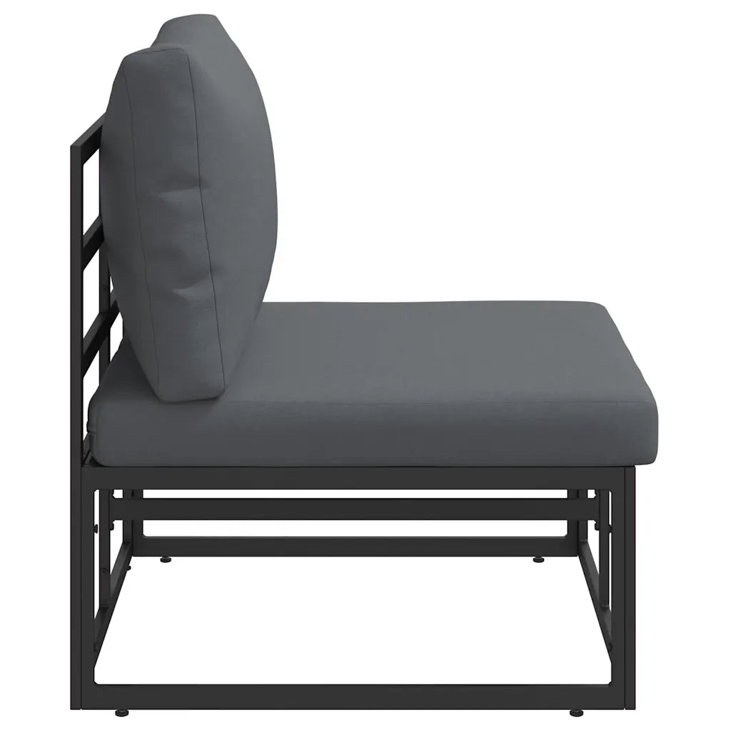 Divano da Giardino-Mobili da Esterno Nero e antracite 70 x 71,5 x 71 cm Metallo